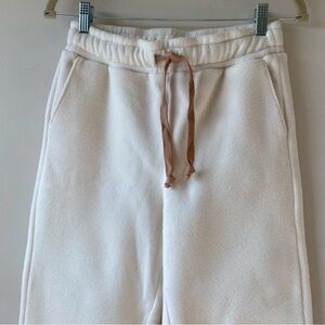 Madewell Ivory Joggers with Beige Drawstring